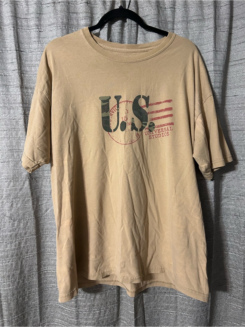 Universal Studios Men's Tan 'U.S.' Graphic T-Shirt